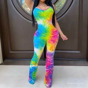 BLUE TIE DYE ROMPER (PLEASE SEE LAST IMAGE FOR ACTUAL COLOR)